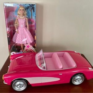 AMC Collectible - Barbie pink car corvette popcorn bucket & doll